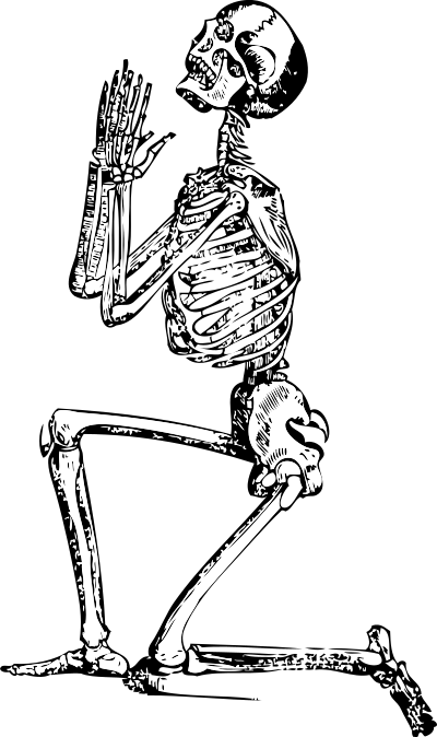 Praying Skeleton clipart