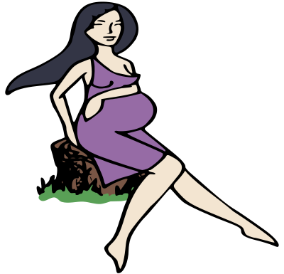 Pregnant Lady on a Stump clipart