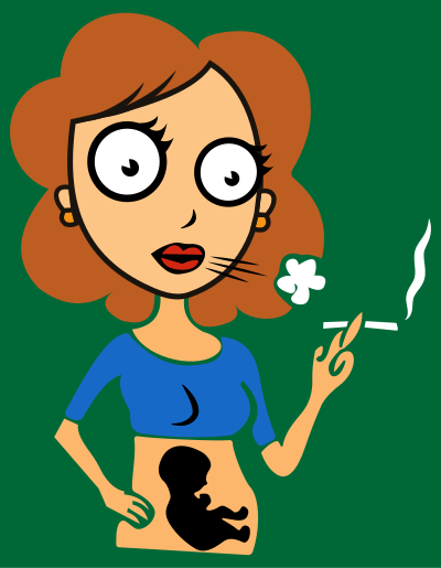 Pregnant Lady Smoking Redrawn clipart
