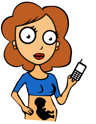 Pregnant Lady with Mobile clipart