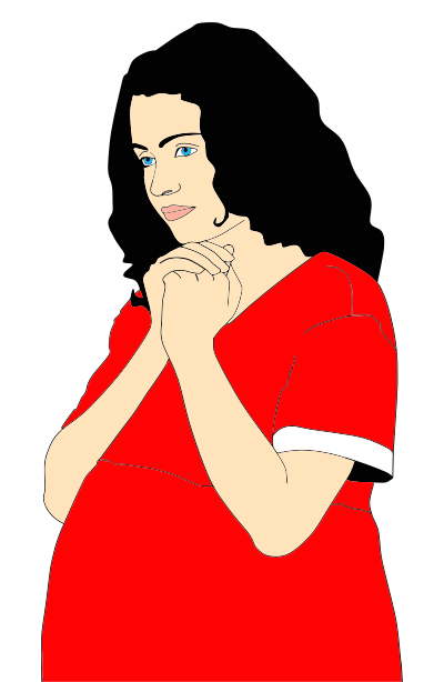 Pregnant Woman Praying clipart