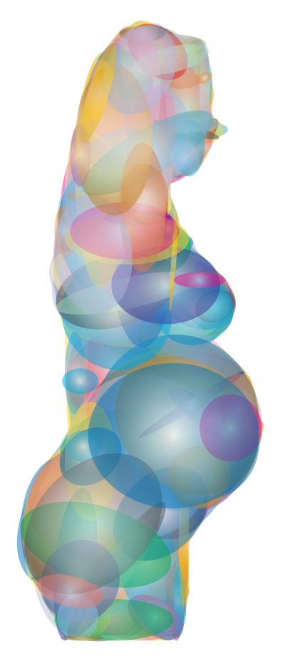 Pregnant Woman Profile Geometric Silhouette clipart