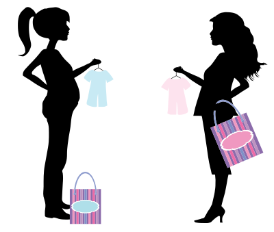 Pregnant Women Shopping clipart