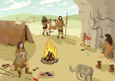 Prehistoric camp clipart