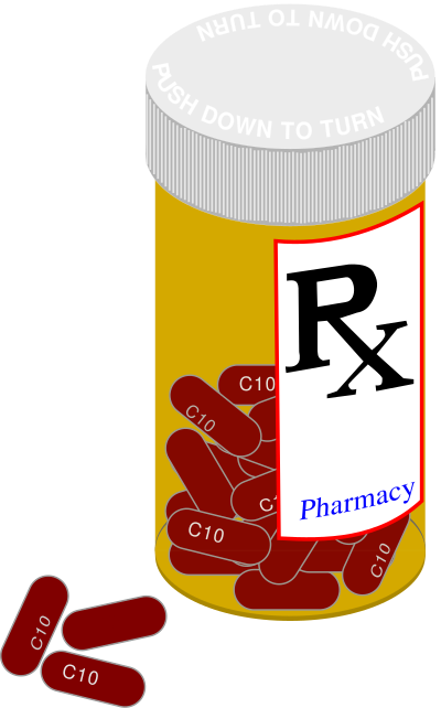 Prescription Bottle and Pills clipart