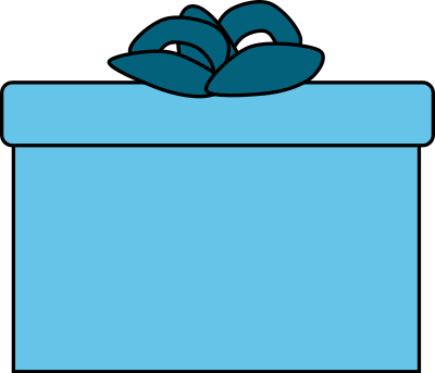 Present in blue clipart