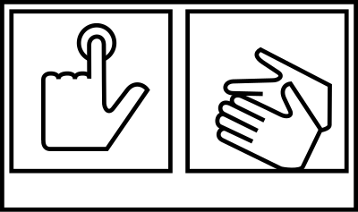 Press button Get X template clipart