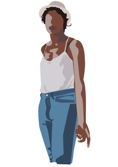 Pretty girl in a hat clipart