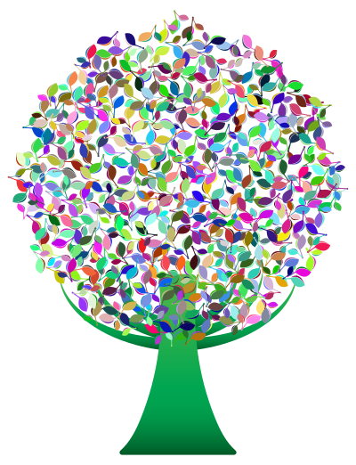 Prismatic Green Abstract Tree clipart
