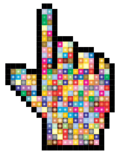 Prismatic Hand Cursor Pointer Grid 2 clipart