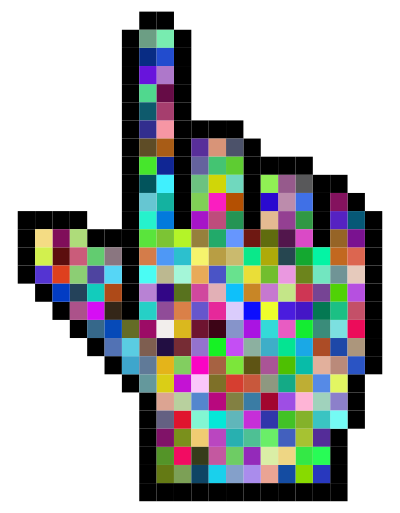 Prismatic Hand Cursor Pointer Grid clipart