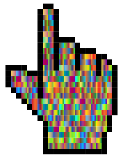 Prismatic Hand Cursor Pointer Grid 3 clipart