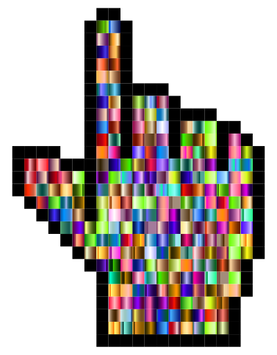 Prismatic Hand Cursor Pointer Grid 4 clipart