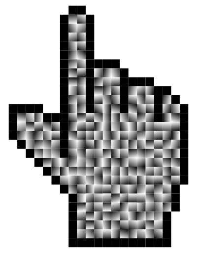 Prismatic Hand Cursor Pointer Grid 6 clipart
