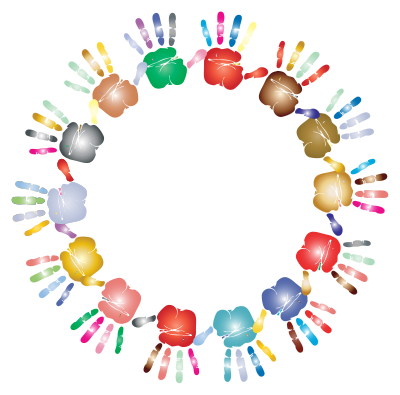 Prismatic Handprint Circle 2 clipart