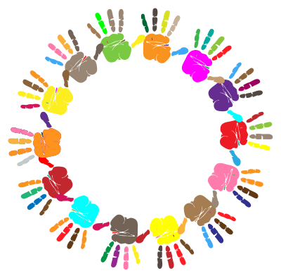 Prismatic Handprint Circle clipart