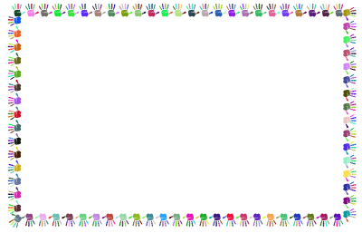 Prismatic Handprints Frame clipart