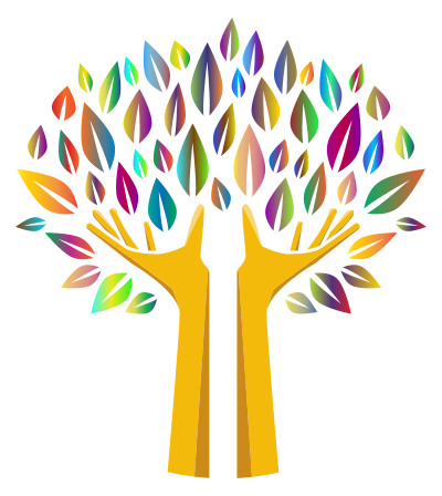 Prismatic Hands Tree 2 No Background clipart