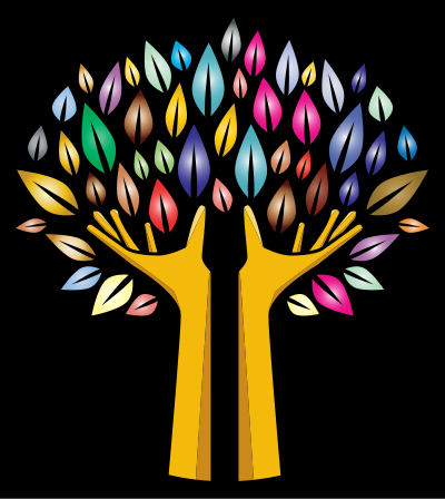 Prismatic Hands Tree clipart