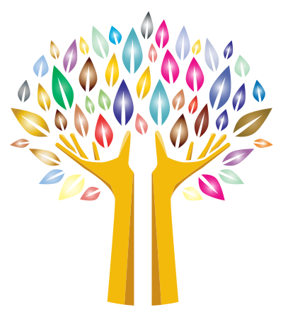 Prismatic Hands Tree No Background clipart