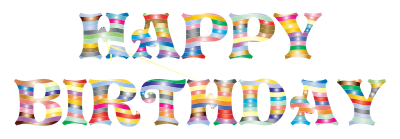 Prismatic Happy Birthday Typography 2 clipart