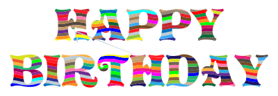 Prismatic Happy Birthday Typography clipart