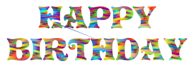 Prismatic Happy Birthday Typography 3 clipart