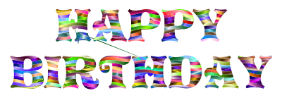 Prismatic Happy Birthday Typography 5 clipart