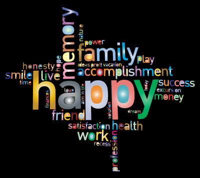 Prismatic Happy Family Word Cloud 2 clipart