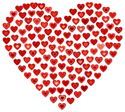Prismatic Heart Fractal Red clipart