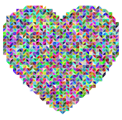 Prismatic Heart Triangular Mosaic clipart