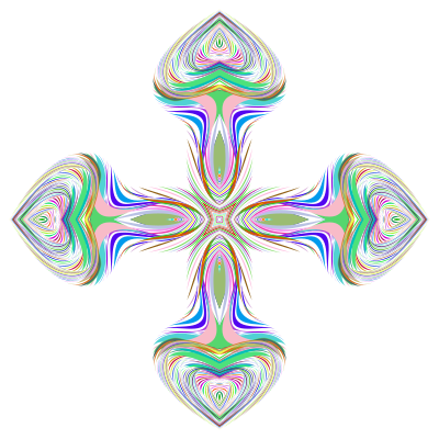 Prismatic Hearts Cross No Background clipart