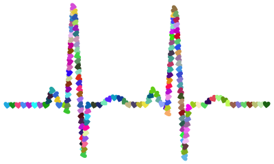 Prismatic Hearts EKG clipart