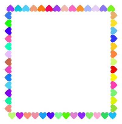 Prismatic Hearts Frame clipart