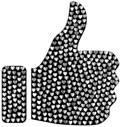 Prismatic Hearts Thumbs Up Silhouette 5 clipart
