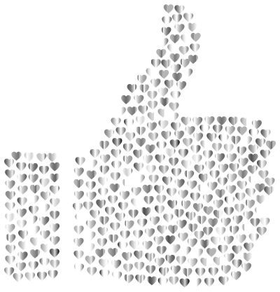 Prismatic Hearts Thumbs Up Silhouette 5 No Background clipart