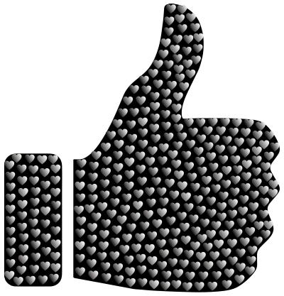 Prismatic Hearts Thumbs Up Silhouette 7 clipart