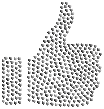 Prismatic Hearts Thumbs Up Silhouette 7 No Background clipart