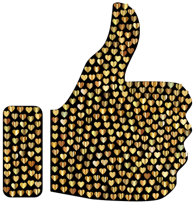 Prismatic Hearts Thumbs Up Silhouette 8 clipart