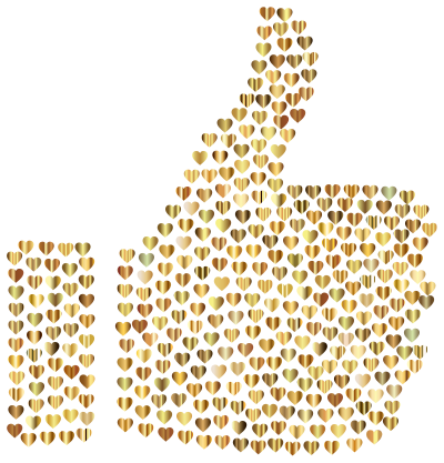 Prismatic Hearts Thumbs Up Silhouette 8 No Background clipart