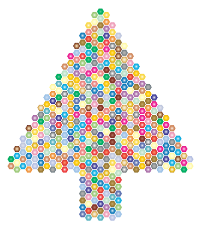 Prismatic Hexagonal Abstract Christmas Tree 2 clipart