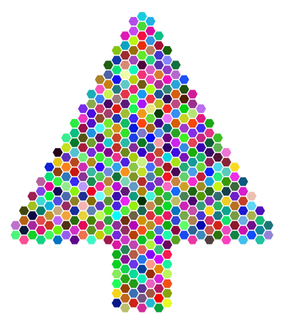 Prismatic Hexagonal Abstract Christmas Tree clipart