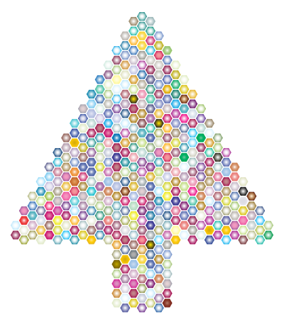 Prismatic Hexagonal Abstract Christmas Tree 3 clipart