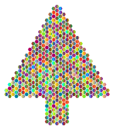 Prismatic Hexagonal Abstract Christmas Tree 4 clipart