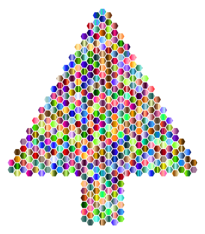 Prismatic Hexagonal Abstract Christmas Tree 5 clipart