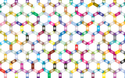Prismatic Hexagonal Geometric Pattern 2 No Background clipart
