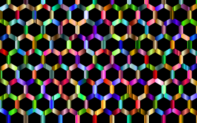 Prismatic Hexagonal Geometric Pattern 5 clipart