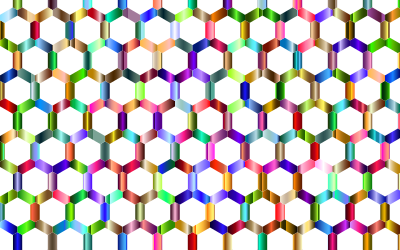 Prismatic Hexagonal Geometric Pattern 5 No Background clipart