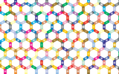 Prismatic Hexagonal Geometric Pattern No Background clipart