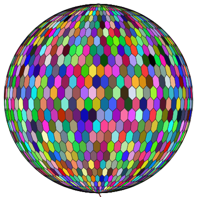 Prismatic Hexagonal Grid Sphere Variation 2 With Strokes clipart